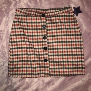 Button up mini skirt medium